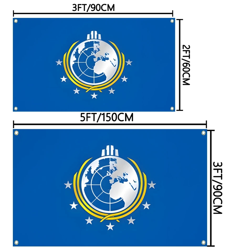 Fallout Cosplay Prop - Bandeira Super Earth Helldivers 3x5FT 2x3FT,