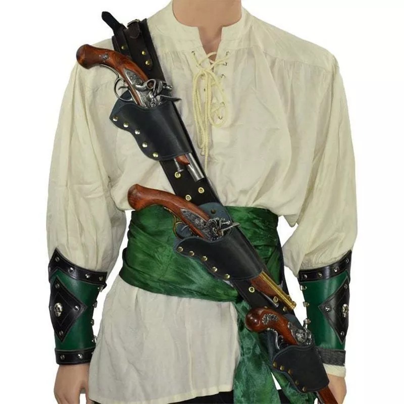 Cosplay Prop Pistol - Renascentista pirata flintlock pistola titular coldre