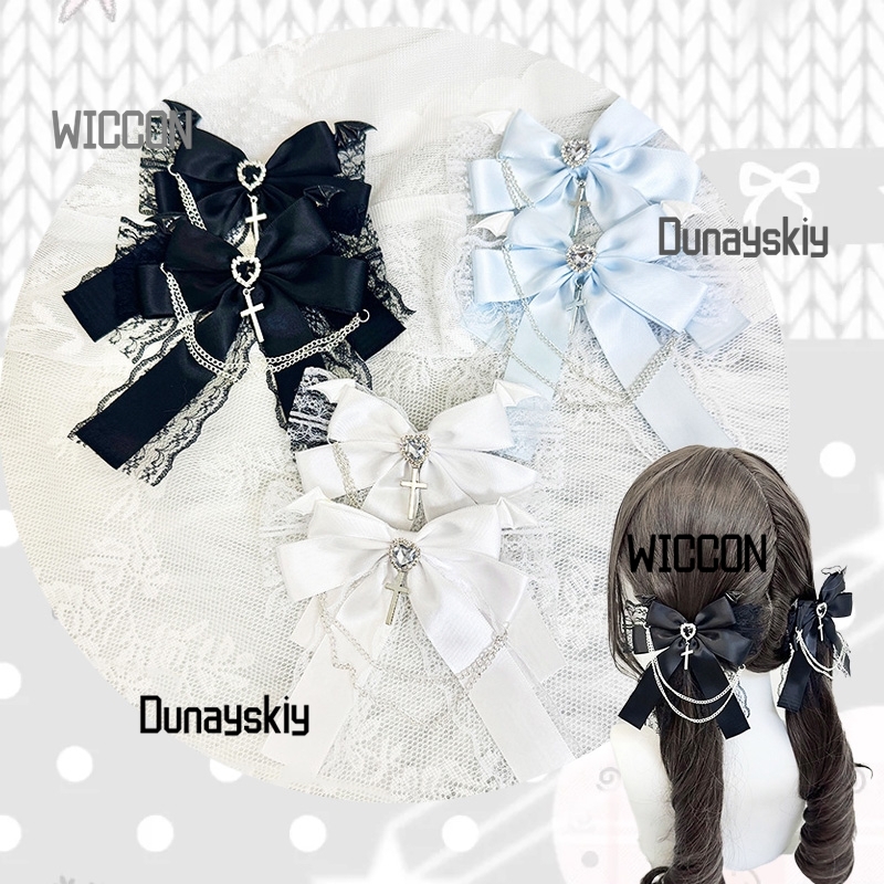 Cosplay Prop Bow - Jirai kei arco produção lolita renda