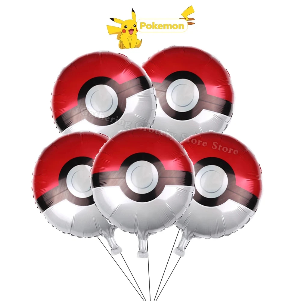 Pokeball Cosplay Prop - 5 Balões de Alumínio Fofos de