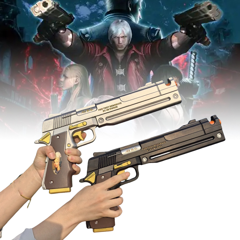 Cosplay Prop Pistol - Pistola pu dante ébano marfim arma