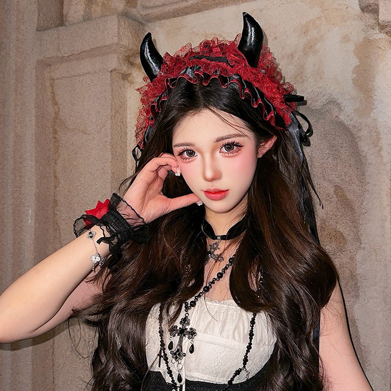Tiara de Renda Gótica Japonesa - Cosplay Prop Bow avaliação e preço