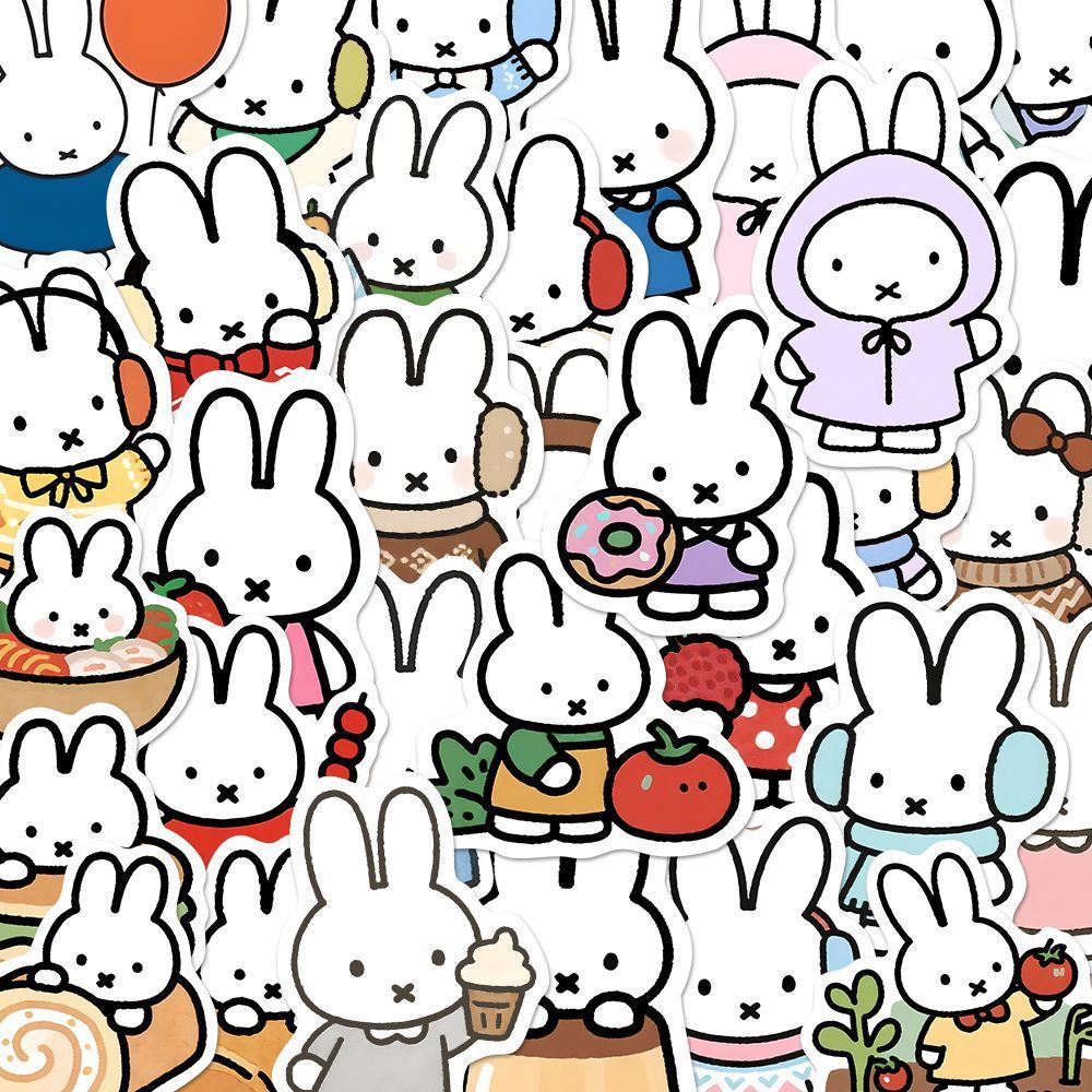 80PCS Adesivos Kawaii Miffy pa - Cosplay Floating Prop avaliação e preço